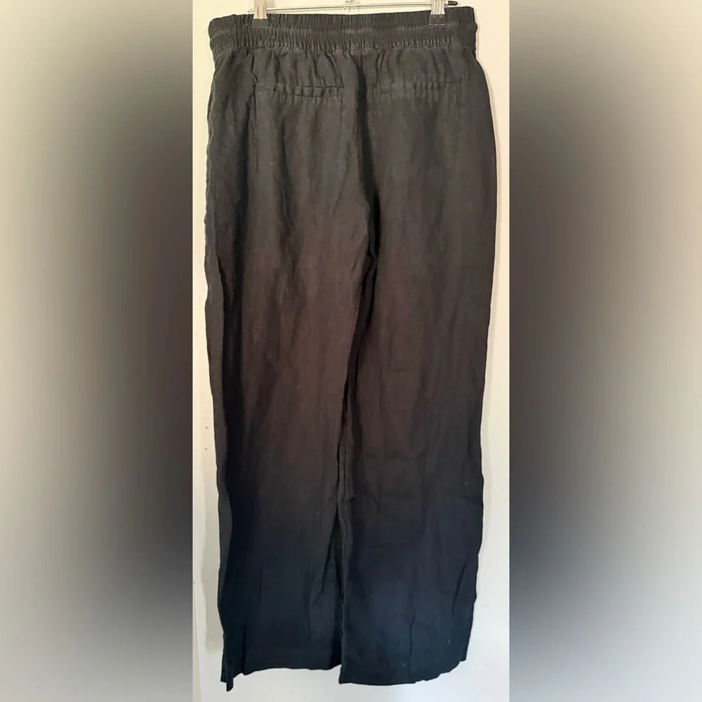 Athleta Cabo Linen Wide Leg Pants Women's Classic Black Wide-Leg Pants - Picture 6 of 6
